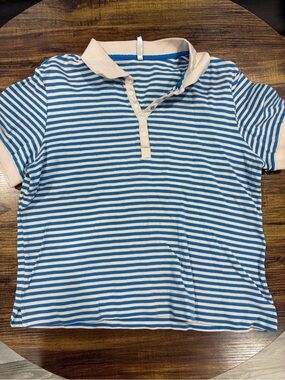 White Stag Blue & White Striped Kids Polo